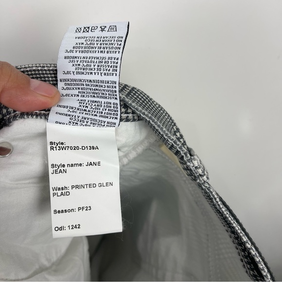 R13 Jane Jeans Wide Leg Jeans Printed Glen Plaid Size 26 Grunge Streetwear Denim - Picture 13 of 15